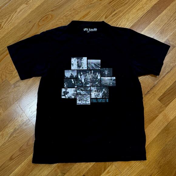 UNIQLO Final Fantasy T-Shirt Mens M Black Limited SOLDOUT 35th Anniversary - Picture 1 of 4